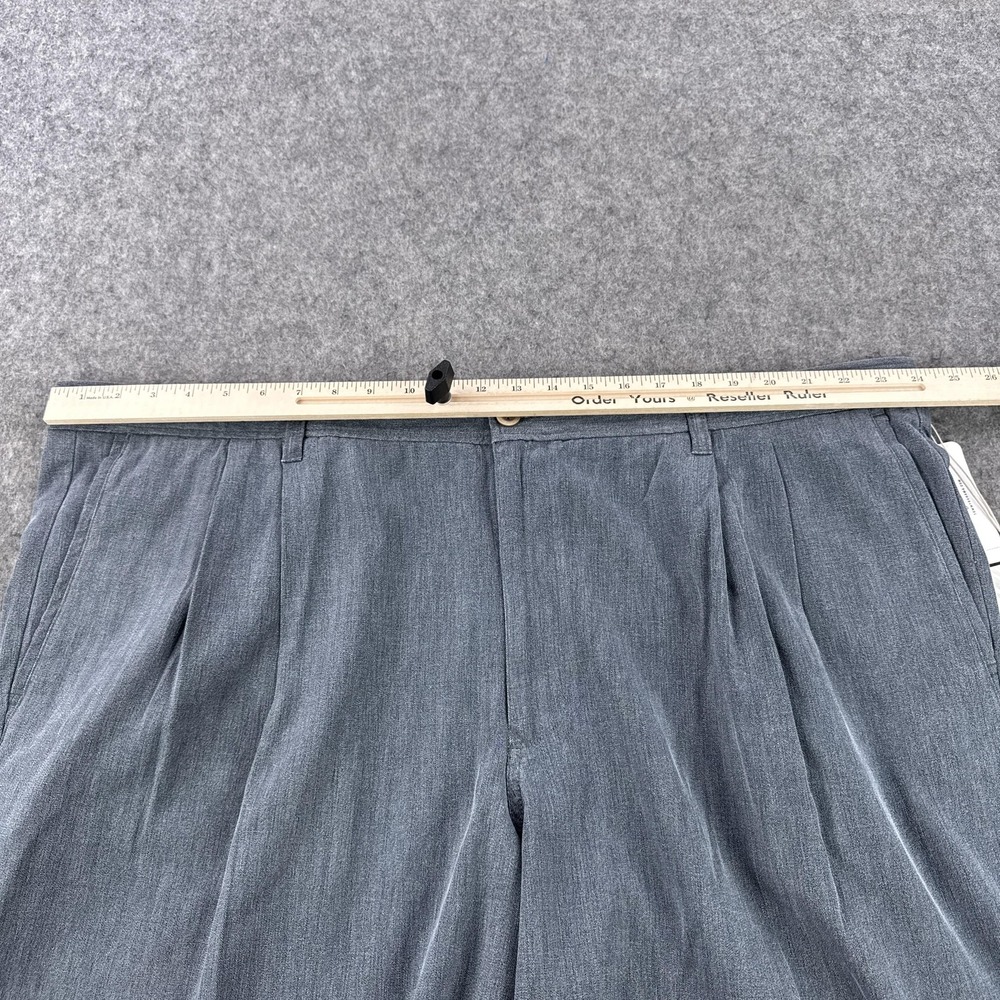 Tommy Bahama Shorts Mens 48 Ink Blue Havana Herringbone 2 Pleat Silk Blend - Picture 8 of 15
